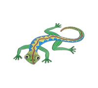 (green)2 Pack Gecko Wall Decoration Lizard Art Ornament Hanging For Garden Porchred+blue