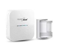 Green Blue GB212 - Detector de movimiento PIR (52 melodías, hasta 120 m) | Sensor de movimiento inalámbrico con 1 enchufe y 1 sensor PIR, 4 niveles de volumen, campana de tienda para negocios y hogar
