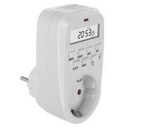 Green Blue GB362 F Enchufe Temporizador Digital, Interruptor con 2 Modos de Funcionamiento, 8 Programas y 16 Combinaciones, Carga máx. 16A, 3680W, IP20