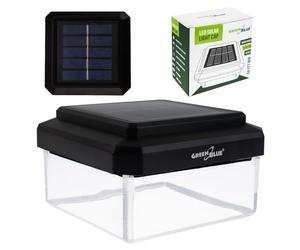 Green Blue Lámpara LED solar para poste con sensor crepuscular, luz blanca cálida 3200 K | cubierta en forma de sobre | el producto no requiere etiqueta energética (101 x 101 x 63 mm, GB128 WW)