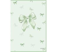 GREEN BOW PATTERN B5 LINED COMPOSITION NOTEBOOK 80SHEETS 160PAGES: Cute Ribbon Writing Journal Gift for Girls College Women School Stationery Office Supplies