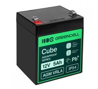 Green Cell AGM12V5AH-J AGM VRLA 12V 5Ah sin mantenimiento Batería para caja registradora, juguete, cámara (91x70x102mm)
