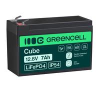 Green Cell Batería Cube LiFePO4 7 Ah 12,8 V - Batería de fosfato de Litio para caravanas, Barcos, Sistemas solares, Sistemas Fuera de Red, con BMS, Ligera y Segura