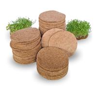 Green MaGeo Jutte Microgreens - Esterillas de cultivo (45 unidades, 350 g/m², 95 x 95 x 5 mm, set de cultivo para berros/microgreens)