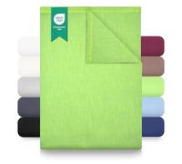 GREEN MARK Textilien sábana Plana 100% algodón - Sábana clásica sin elástico, Suave para la Piel, fácil de cuidar, Lavable a Alta Temperatura - Verde Manzana - 150x250 cm