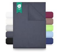 GREEN MARK Textilien sábana Plana 100% algodón - Sábana clásica sin elástico, Suave para la Piel, fácil de cuidar, Lavable a Alta Temperatura - Gris Antracita - 180x275 cm