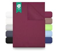 GREEN MARK Textilien sábana Plana 100% algodón - Sábana clásica sin elástico, Suave para la Piel, fácil de cuidar, Lavable a Alta Temperatura - Rojo Burdeos - 150x250 cm