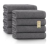 Green Mark Toallas - Juego de 8 Piezas - 100% Algodón, Suaves y Altamente Absorbentes, Baño, SPA y Gimnasio, 50 × 100 cm, Gris Antracita