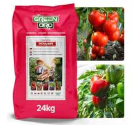 GREEN ORO TOMATO POWER 24KG - Abono especial para tomates, pimientos, calabacines, berenjenas, patatas, pepinos y calabazas - Efecto prolongado de hasta 100 días