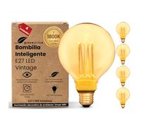 greenandco 4x Bombilla LED Smart WiFi Edison Estilo Vintage | E27 G95 | 3,8W 160lm | 1800K | 320° | 230V | Sin Parpadeos | Regulable | Compatible con Alexa y Google Assistant
