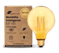 greenandco Bombilla LED Smart WiFi Edison Estilo Vintage | E27 G95 | 3,8W 160lm | 1800K | 320° | 230V | Sin Parpadeos | Regulable | Compatible con Alexa y Google Assistant