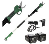 GreenBay TopCut 40 - Tijeras eléctricas de poda con pértiga - 2x 21V 4Ah - 150/210 cm - Diámetro de corte 40 mm