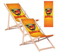 GreenBlue GB183 Tumbona Hogar Madera de haya Enjoy The Summer (2 piezas)
