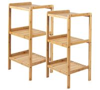 GreenBlue GB321 estantería baño bambú 3 estantes 2 piezas 370x330x780mm