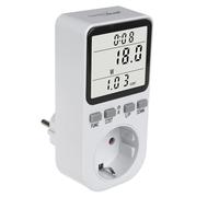 GreenBlue GB364 F Medidor de Consumo Eléctrico, Contador de Energía con Alarma de Sobrecarga, Enchufe Tipo F, 220-240V CA, 50Hz, Carga máx. 16A, IP20, Batería Incorporada (GB364 F)
