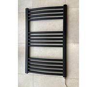 Greened House 500 W x 800 H Negro eléctrico Curvado toallero radiador de baño