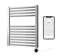 Greened House Chrome Electric Smart WiFi Controlado Toallero plano 7 días programable temporizador compatibilidad con aplicación (400 mm de ancho x 600 mm de alto)