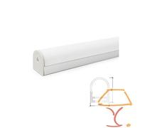 Greenice Perfíl Aluminio Curvado para Tira LED Techo/Colgante Difusor Opal LLE-ALP027 x 2M