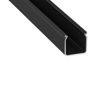 Greenice Perfíl Aluminio KIMERA-HELSE Anodizado Negro con Difusor Opal y Tapones 2,02M