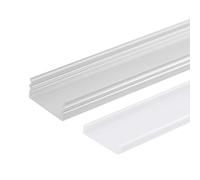 Greenice Perfíl Aluminio para Tira LED Doble - Difusor Opal x 2M