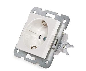 Greenice Toma de Corriente Panasonic Karre 16A 250V Bastidor Metálico con Garras/Protección Infantil/Cazoleta Blanca
