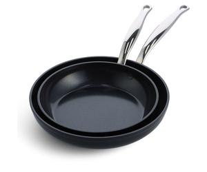 GreenPan Barcelona Pro Juego de 2 Sartenes 24+28cm Negro