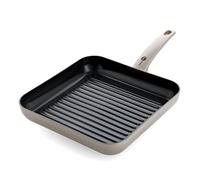 GreenPan Cambridge Parrilla Grill cuadrada antiadherente de cerámica saludable de 28 cm, sin PFAS, inducción, apta para lavavajillas, apta para horno, bronce