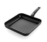 GreenPan Cambridge Parrilla Grill cuadrada antiadherente de cerámica saludable de 28 cm, sin PFAS, inducción, apta para lavavajillas, apta para horno, negro