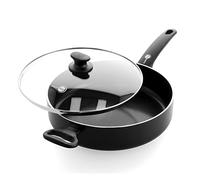 GreenPan Cambridge Sartén Honda Cerámica antiadherente saludable de 28 cm/4.2 Litros con tapa, sin PFAS, inducción, apta para lavavajillas, apta para horno, negro