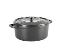 GreenPan Featherweights Olla Antiadherente de Cerámica Saludable, 28 cm/6 Litros, Cacerola de Hierro Fundido con Tapa, Libre de PFAS, Inducción, Apta para Horno, Gris