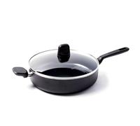 GreenPan Memphis Skillet Antiadherente de Aluminio con Revestimiento de Cerámica y Tapa de Cristal, Apto para Todo Tipo de Cocinas, Inducción, Horno y Lavavajillas, 28 cm, Negro, 4.2 litros