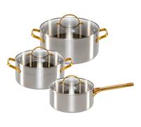 GreenPan Juego de 6 utensilios de cocina Padova, acero inox, tapa cristal, apto inducción