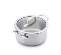 GreenPan Premiere 5PLY Cacerola 16 cm/1,58 L, Acero Inoxidable, Tapa Vidrio