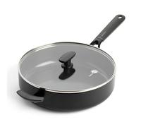GreenPan SmartShape Sartén para Saltear de Cerámica Saludable Antiadherente de 28 cm/4,2 Litros con Tapa de Cristal, Libre de PFAS, Apta para Inducción, Apta para Horno, Apta para Lavavajillas, Negro
