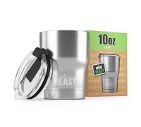 Greens Steel BEAST Termo Café para Llevar - 300ml I Plateada I Taza Térmica de Acero Inoxidable Reusable I Taza Viajera de Doble Pared al Vacío