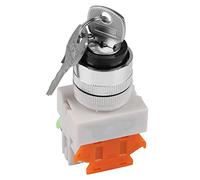 Greensen Interruptor con Llave, Dos Posiciones, Contactos 1NA 1NC | Montaje en panel de 22 mm, control de llave extraíble, carcasa de plástico retardante de llama, paneles de gabinete de