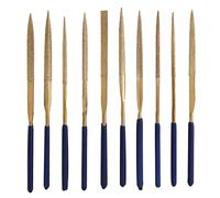 Greensen Juego de Limas de Aguja, 10 Piezas Herramientas Manuales | Herramientas de Pulido y Esmerilado para Joyería, Madera y Metal, Formas Planas Redondas y Triangulares, Antideslizante,