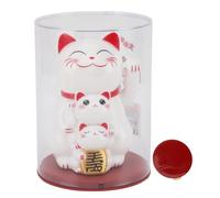 Greensen Maneki Neko Gato Que Agita con Energía Solar, Brazo en ángulo, Gato con Amuleto de la Suerte, Linda Figura Decorativa de Gato de la Suerte para el Hogar, la Oficina, el Coche de