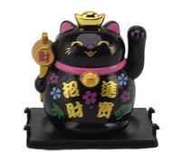 Greensen Maneki Neko Gato Que Agita con Energía Solar, Brazo en ángulo, Gato con Amuleto de la Suerte, Linda Figura Decorativa de Gato de la Suerte para Escritorio, Accesorios para el