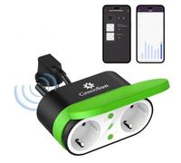 GreenSun - Toma exterior impermeable, conector WiFi con temporizador y medición de corriente, toma de voz compatible con Alexa & Google Home, Smart Life APP