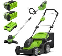 Greenworks 40V Cortacésped de Batería Ancho de Corte 41 cm with 2X 2Ah Baterías y Cargador G40LM41K2X Bonificación 40V Cortabordes Ancho Corte 30 cm Solo Herramienta G40LT