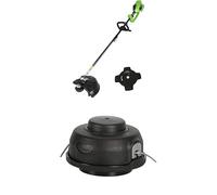 Greenworks 40V Desbrozadora a Batería, Motor sin Escobillas, Ancho Corte 40 cm, Hilo Nylon 2 mm o Cuchilla 25 cm SIN Batería (40 V) y Cargador, GD40BC + Cabezal recortador