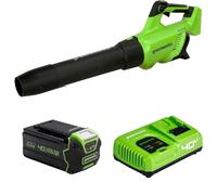Greenworks 40V Soplador de Hojas a Batería Axial con Motor sin Escobillas, 210 km/h, 15,6 m³/min, 40V 2Ah Baterías y Cargador
