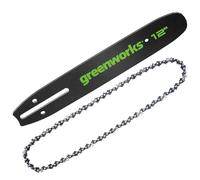 Greenworks Combo de barra y cadena de repuesto de 12 pulgadas, calibre de 0.043 pulgadas