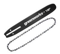 Greenworks Combo de barra y cadena de repuesto de 12 pulgadas, calibre de 0.05 pulgadas