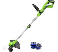 Greenworks Cortabordes Eléctrico 40V 33cm, Bobina de Hilo Doble 3 Piezas sin Batería ni Cargador
