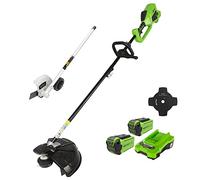 Greenworks cortabordes sin Cable 40V 40cm, Cuchilla de 25cm, Accesorio cortabordes, Incl. 2 baterías Recargables 2Ah y Cargador