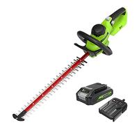 Greenworks Cortasetos inalámbrico 24V G24HT56, Cuchilla de Doble acción de 56cm, Corta Ramas y Tallos de hasta 25,4mm de Grosor y 3000 SPM con batería de 2Ah & Cargador