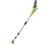 Greenworks G24PS20, 6,67 m/s, 6,67 m/s, color verde, color plateado, alimentación de corriente alterna (CA), 24 V, 20 cm