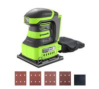 Greenworks G24SS14 Lijadora de 1/4 de Hoja Inalámbrica, 11000 rpm, SIN Batería de 24V y Cargador, Garantía de 3 Años
